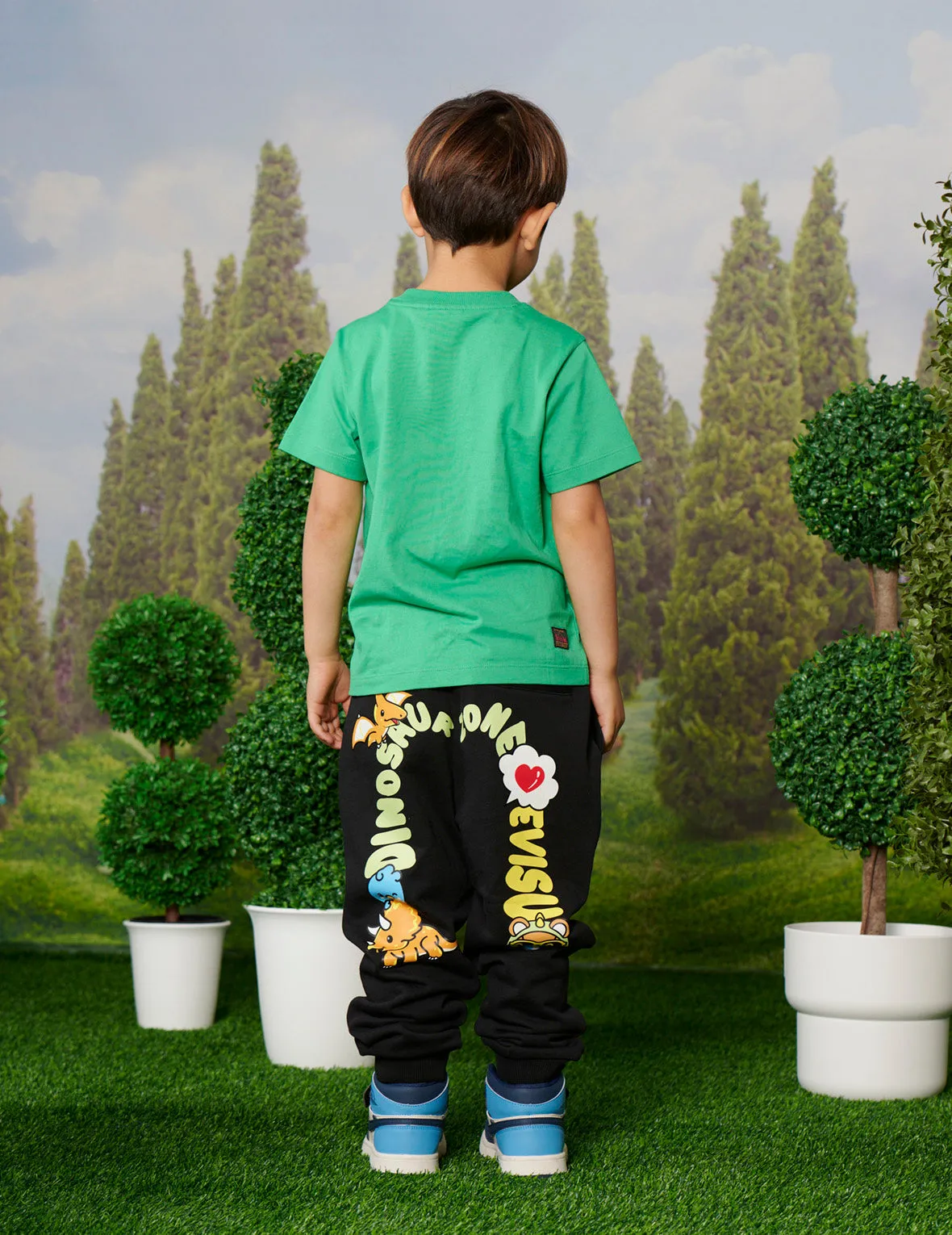 Dinosaur Pattern Daicock Print Regular Fit Sweatpants