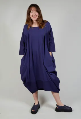 Dual Fabric Relaxed Fit Dress in Azur