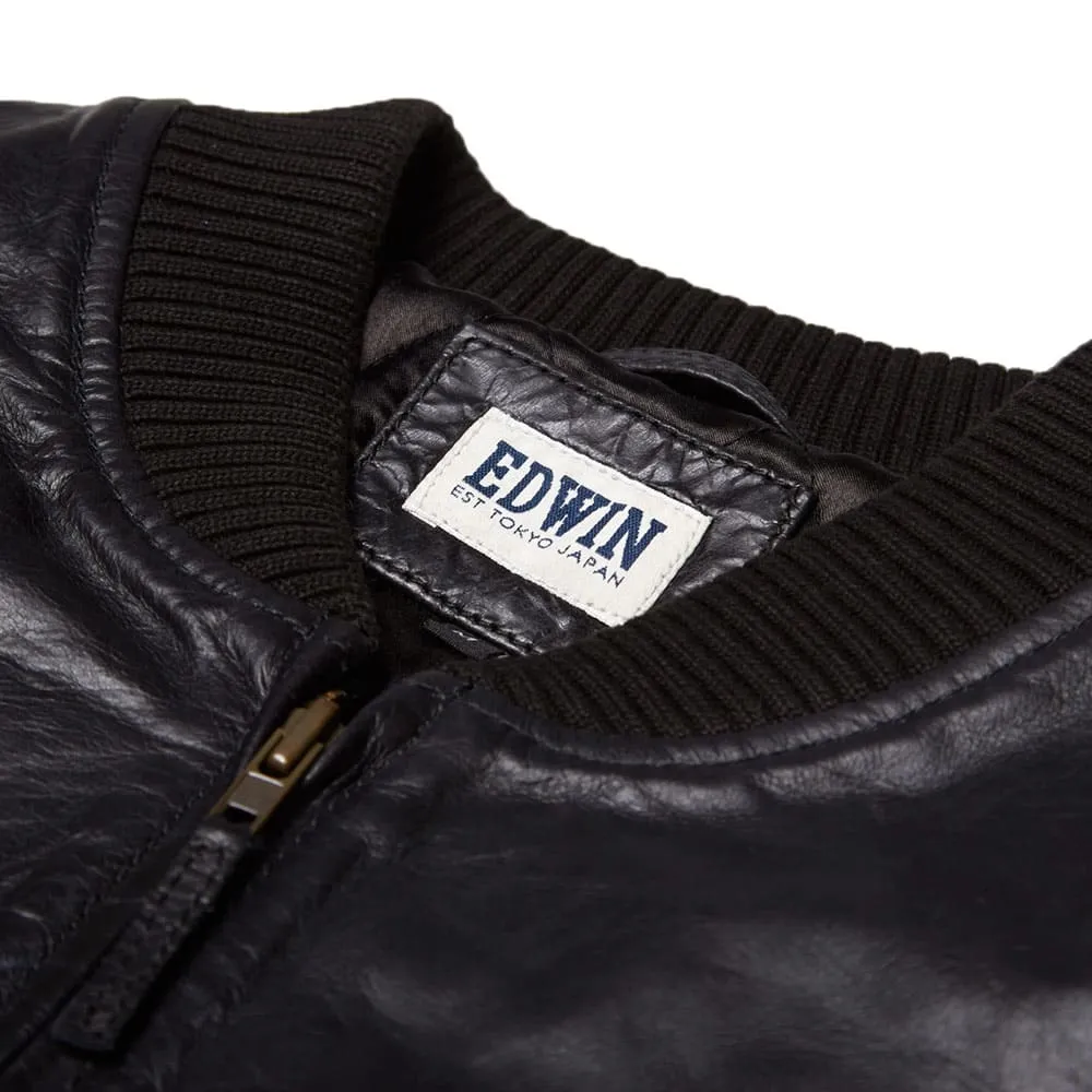 Edwin Tour Leather BomberBlack