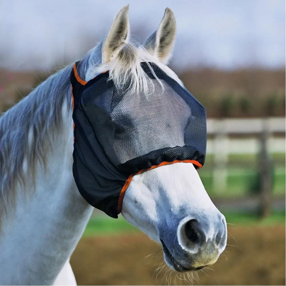 Equilibrium Field Relief Midi Fly Mask No Ears Black/Orange | Ingatestone Saddlery