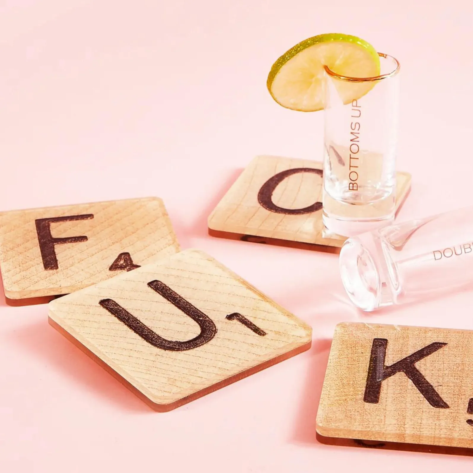 F-U-C-K Scrabble Coaster Set