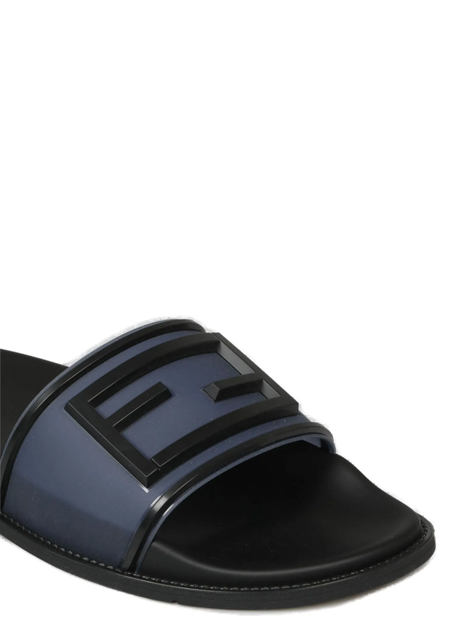 Fendi FF Logo Embossed Flat Slides