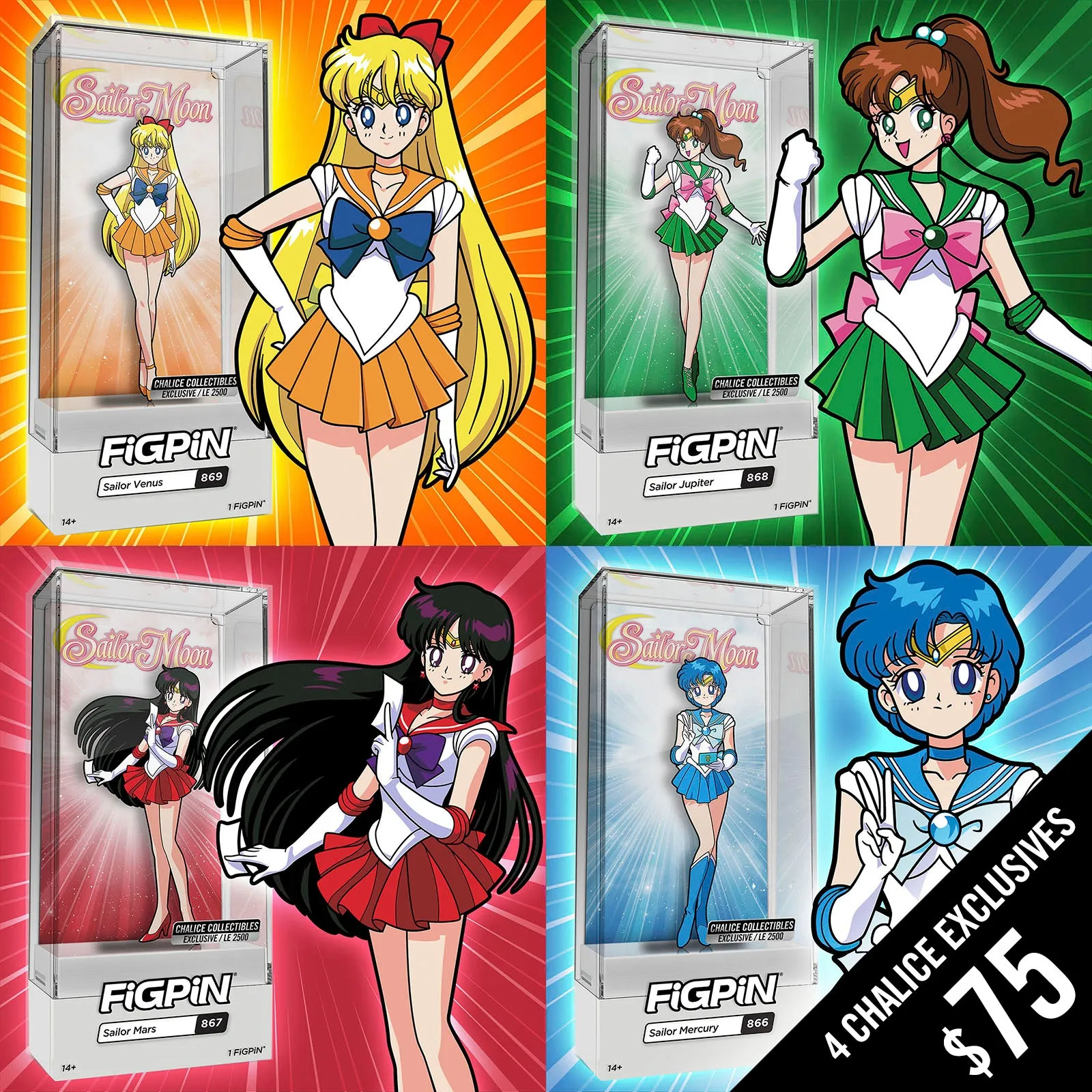 FiGPiN - Chalice Collectibles Exclusive: Sailor Moon (Set of 4) (LE2500)