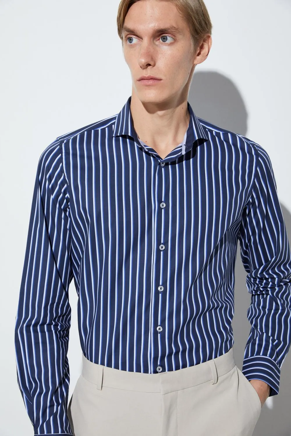 Firenze Sport Poplin Man Shirt Blue White