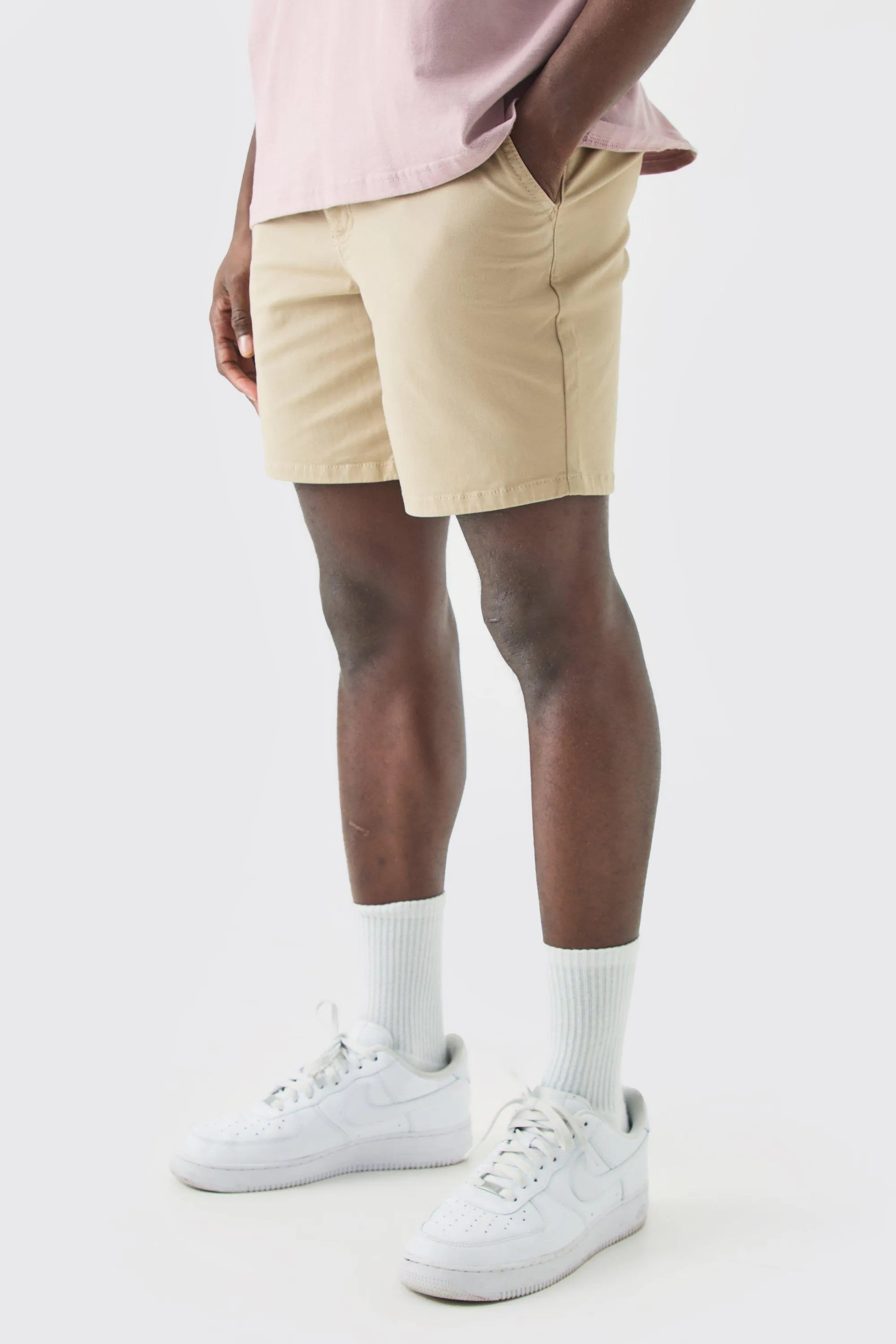 Fixed Waist Skinny Fit Chino Shorts | boohooMAN UK