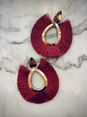 Flair Hoop Merlot Earrings