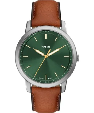 Fossil Men's Minimalist Three-Hand Brown Leather Watch