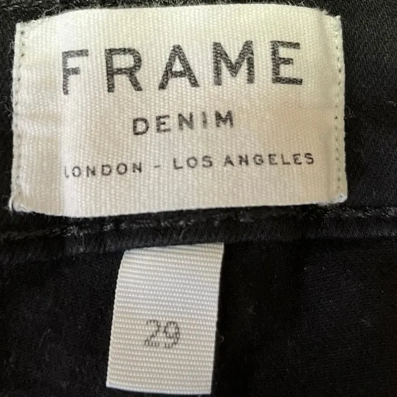 Frame Women's Black Le Skinny De Jeanne Mid Rise Stretch Denim Jeans Size 29