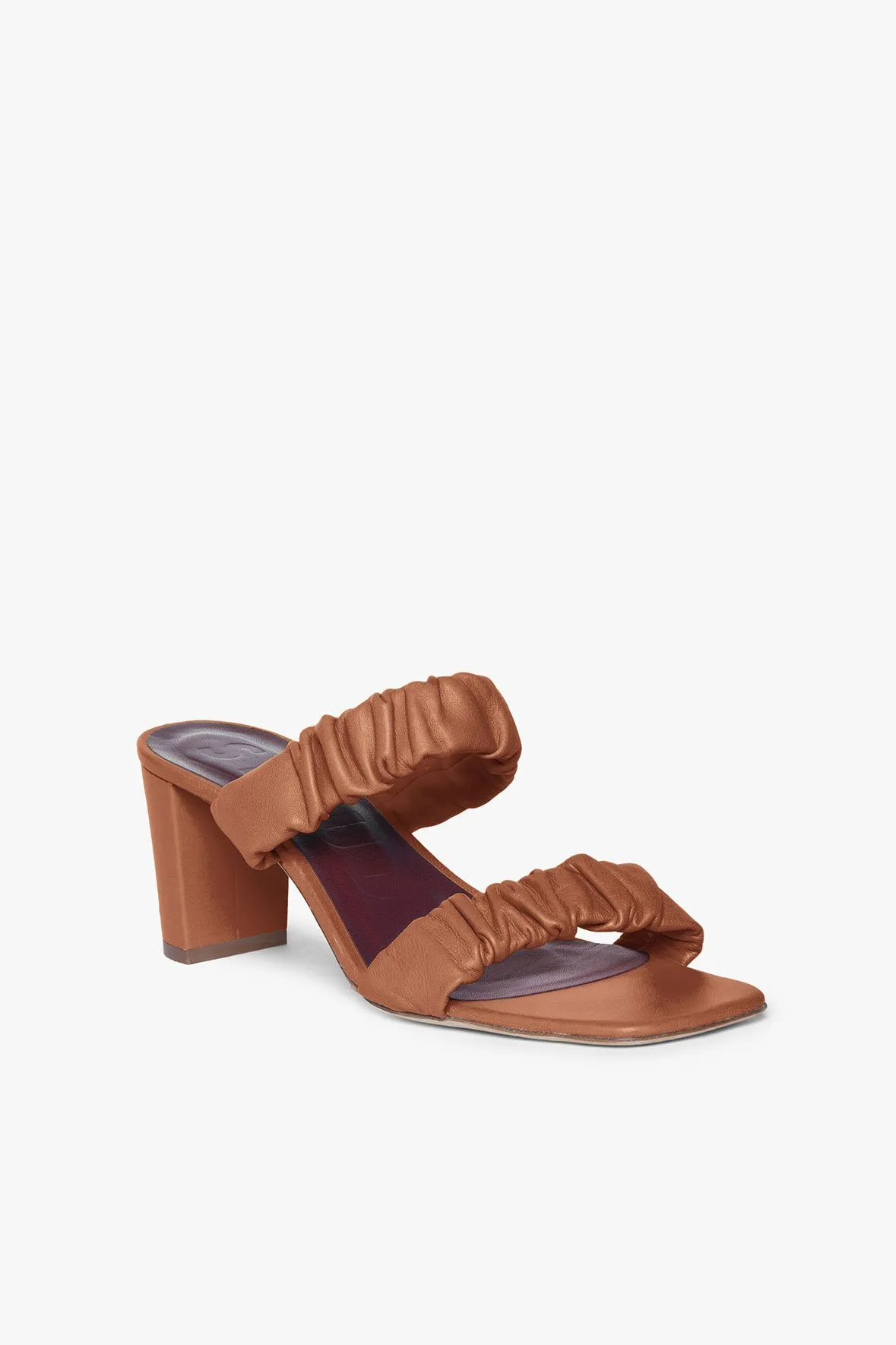 Frankie Ruched Sandal in Tan