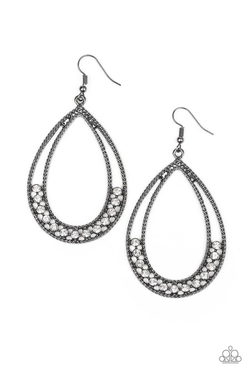 Glitz Fit - black - Paparazzi earrings