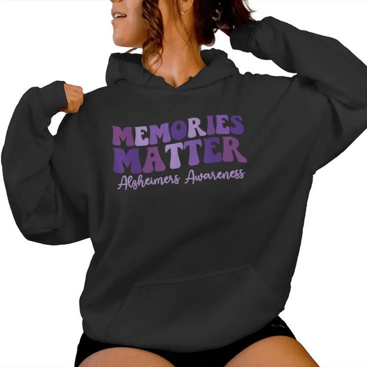 Groovy Alzheimer's Awareness Memories Matter Women Hoodie