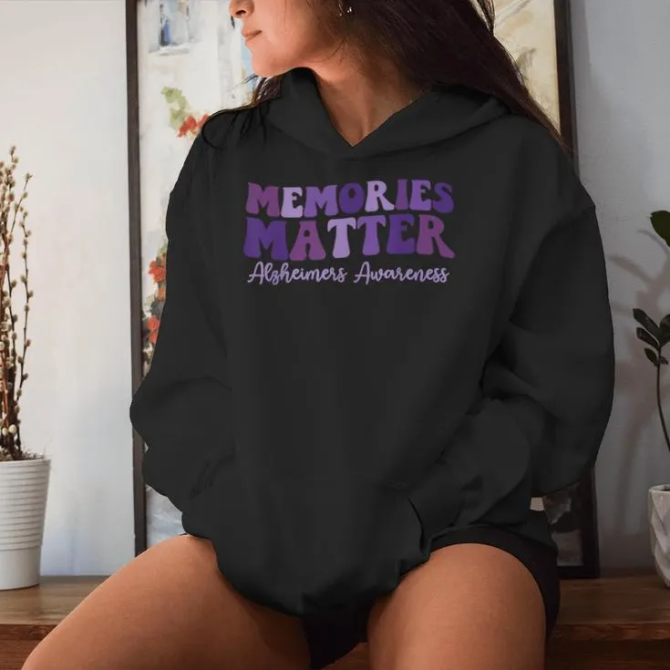 Groovy Alzheimer's Awareness Memories Matter Women Hoodie