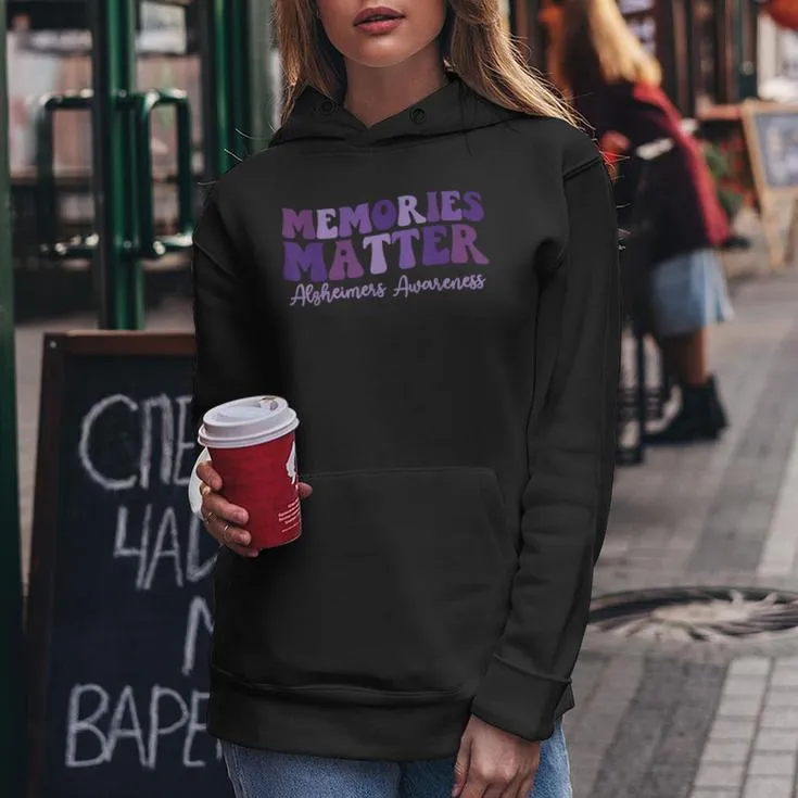 Groovy Alzheimer's Awareness Memories Matter Women Hoodie