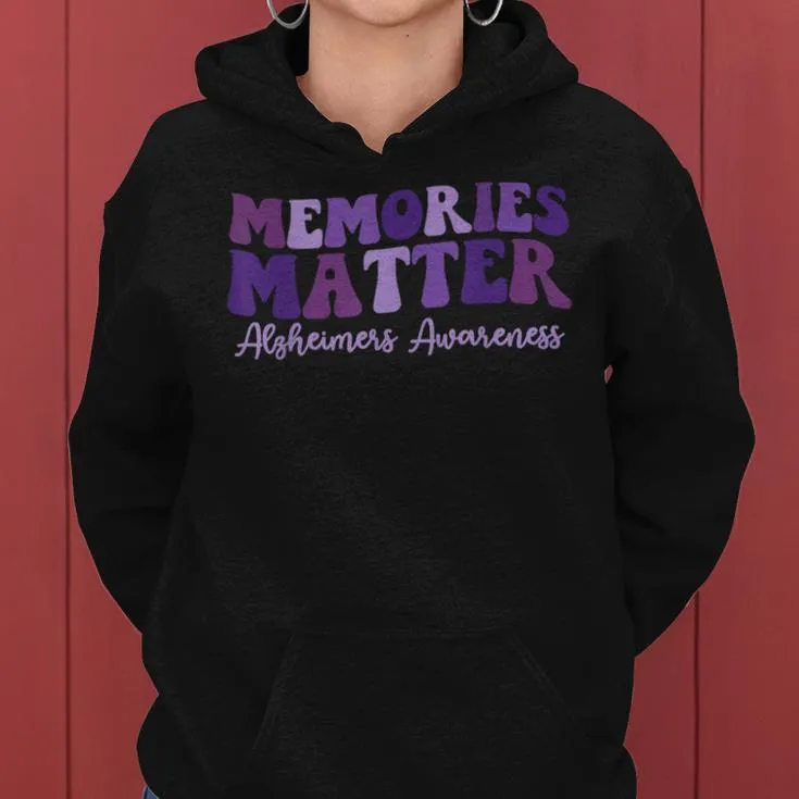 Groovy Alzheimer's Awareness Memories Matter Women Hoodie