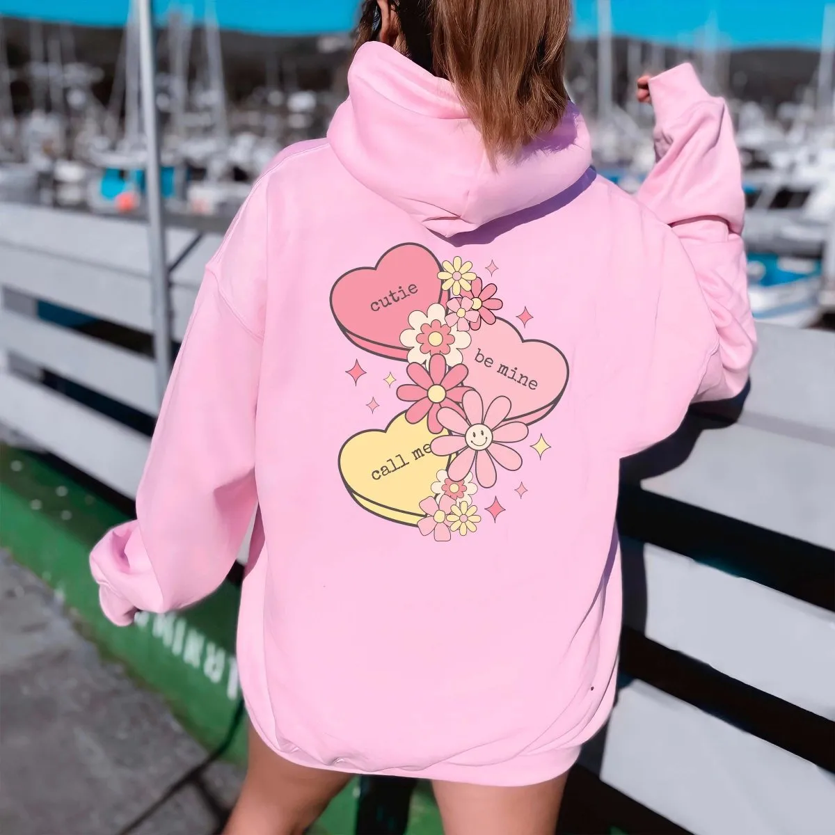 Hearts And Flowers Wholesale Back Of Hoodie