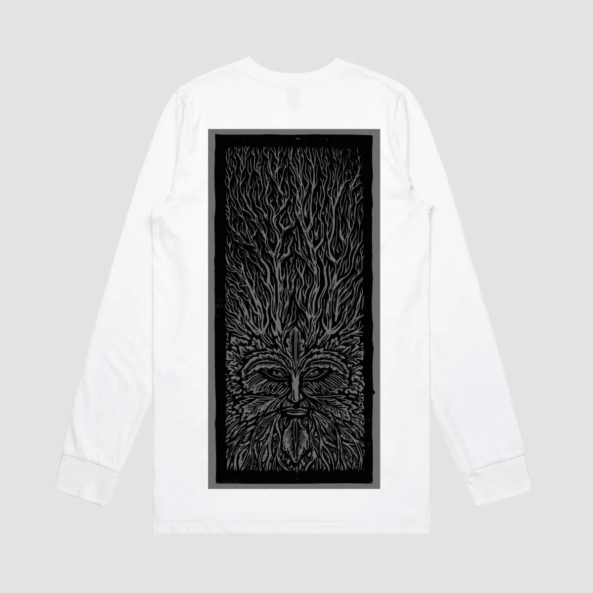 Heathen Green Man Lonsleeve T-Shirt White