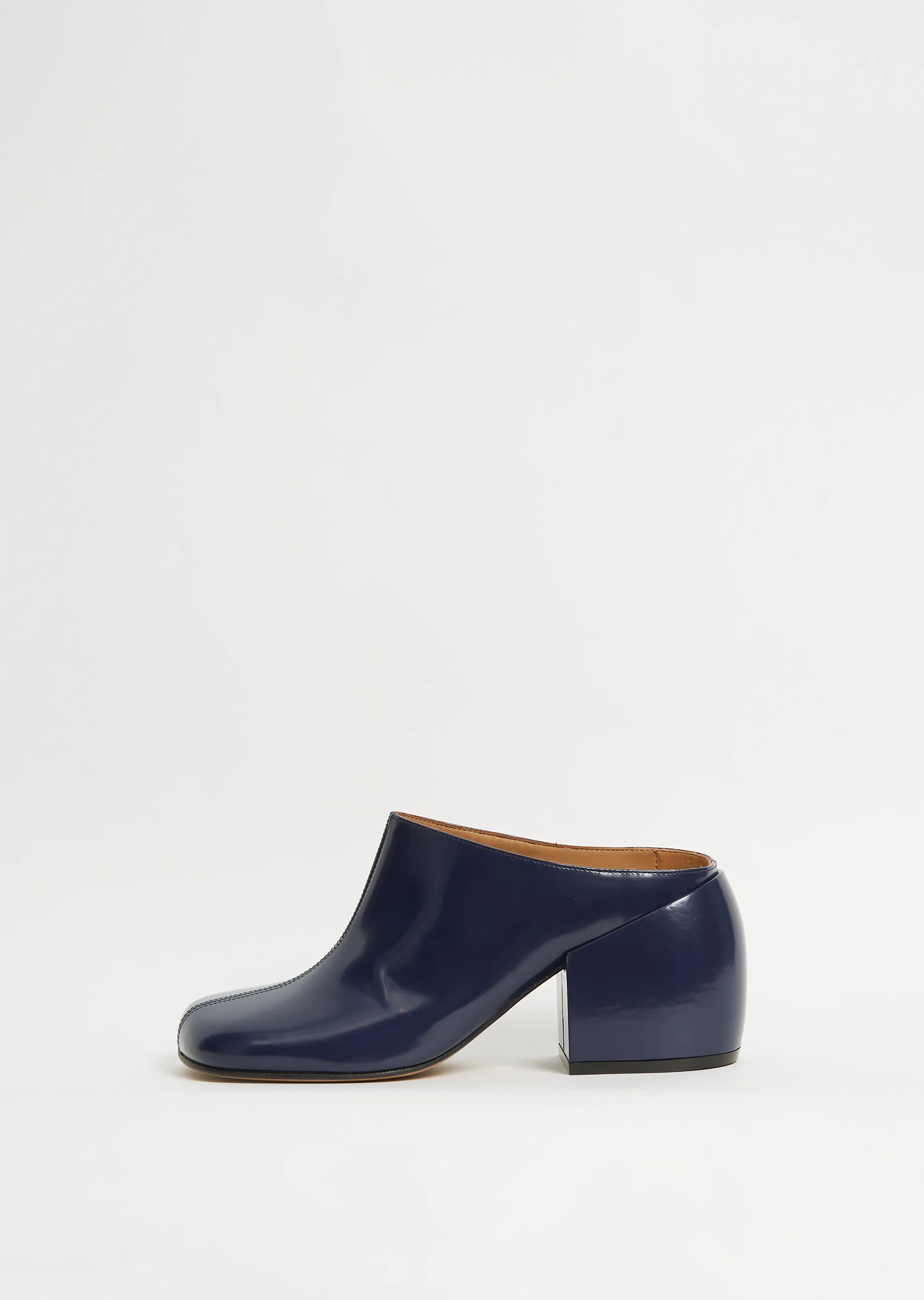 Heeled Leather Mule