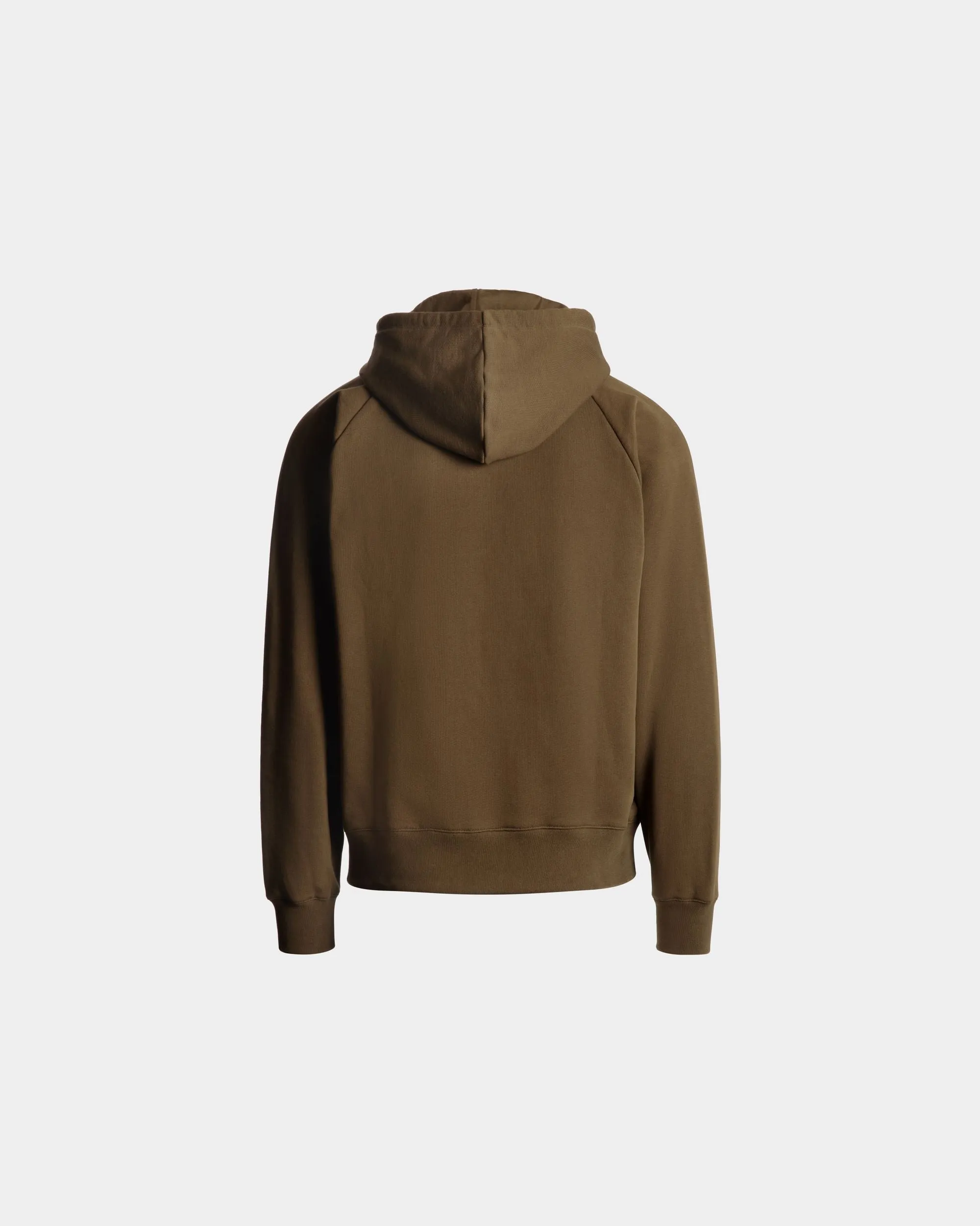 Hoodie With Bally Crest In Brown Cotton