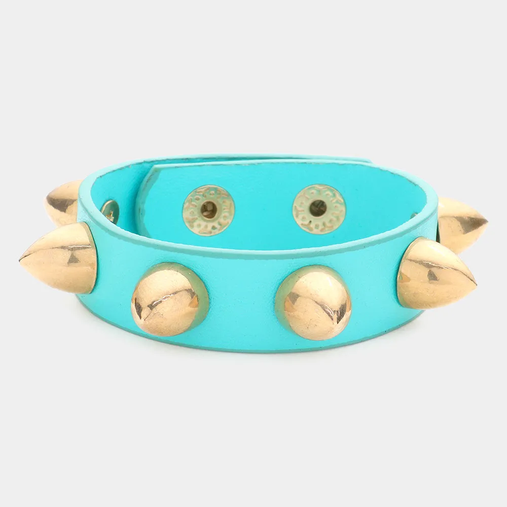 iLLASPARKZ Studded Leather Band Bracelet