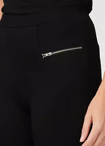 Izabel London Zip Detail Skinny Fit Jeggings | Kaleidoscope