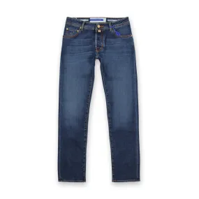 Jacob Cohen - Nick Slim Fit Orange Badge Jeans in Blue