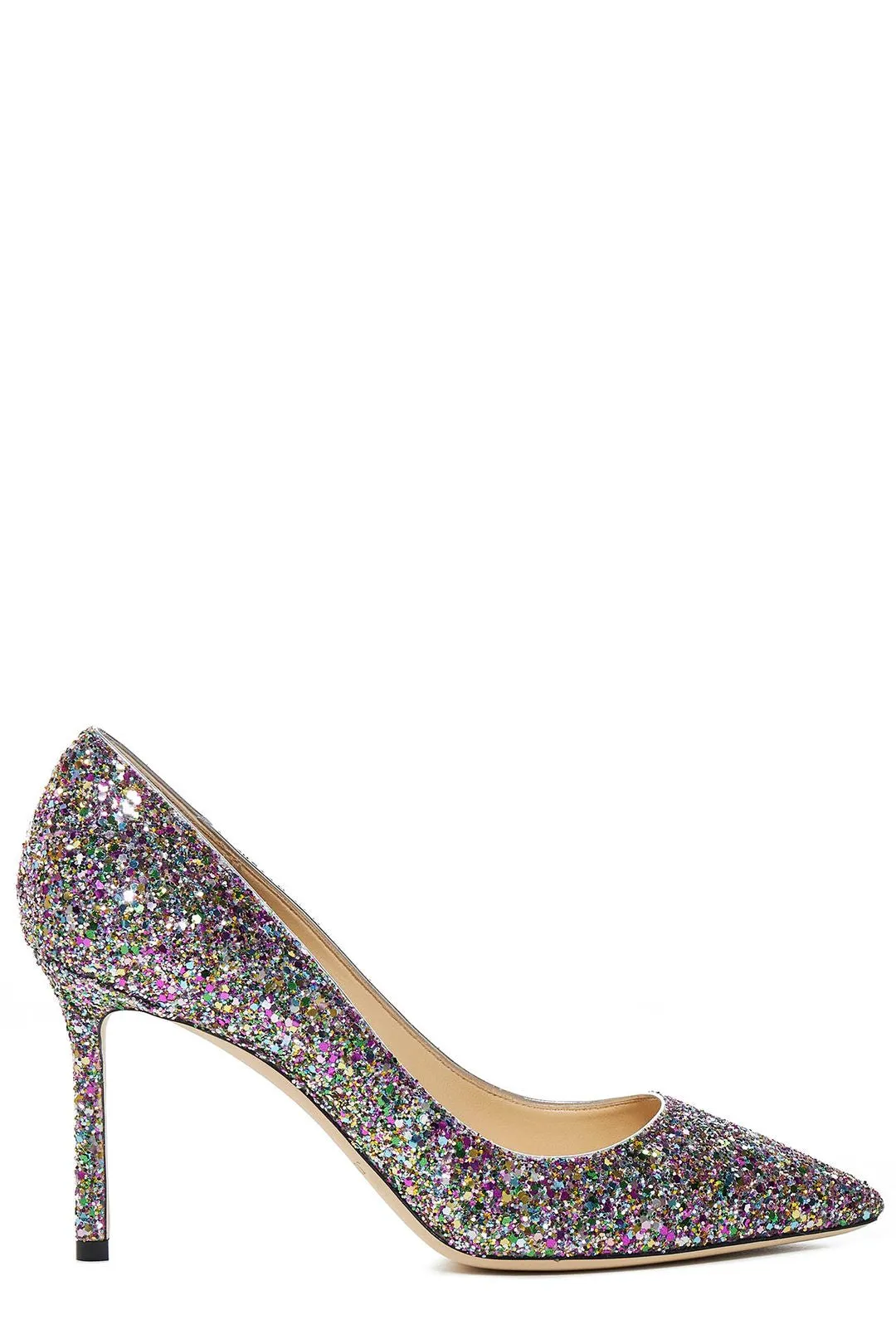 Jimmy Choo Romy 85 Pointed Toe Glitter Pumps