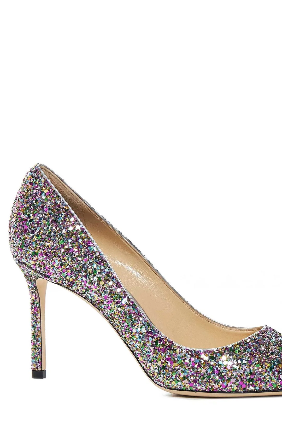 Jimmy Choo Romy 85 Pointed Toe Glitter Pumps