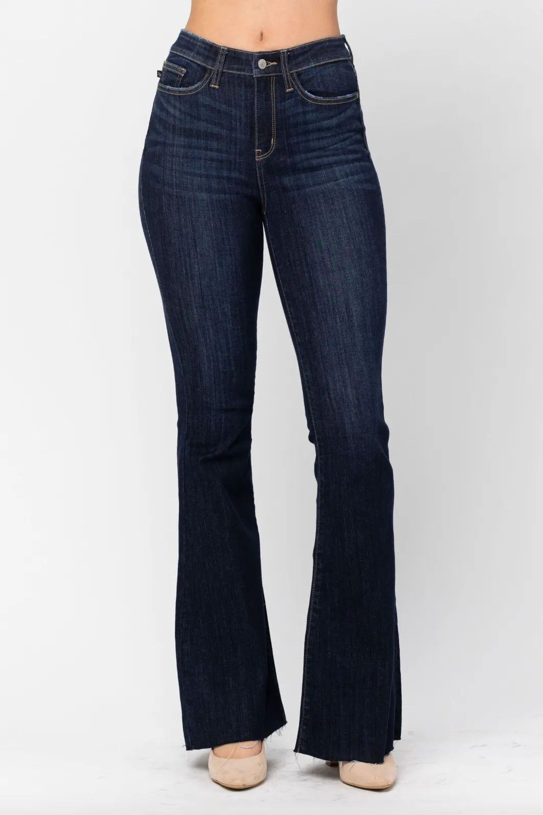 Judy Blue Raw Hem Tall Flare Jeans