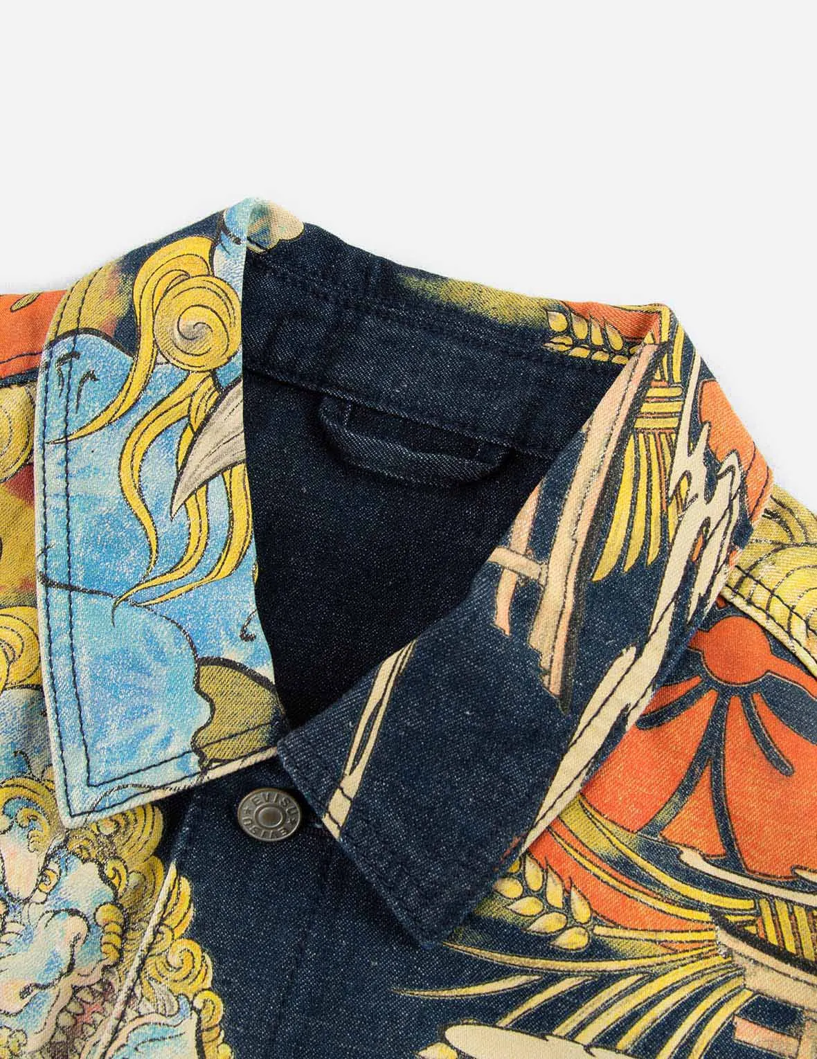 Komainu Vintage Japanese Painting Print Denim Jacket