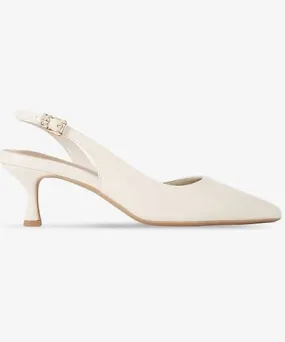 Kurt Geiger Womens Bone Aria Low 2 leather slingback courts