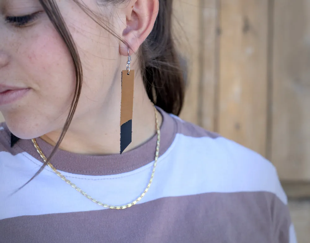 Layered Leather Earring