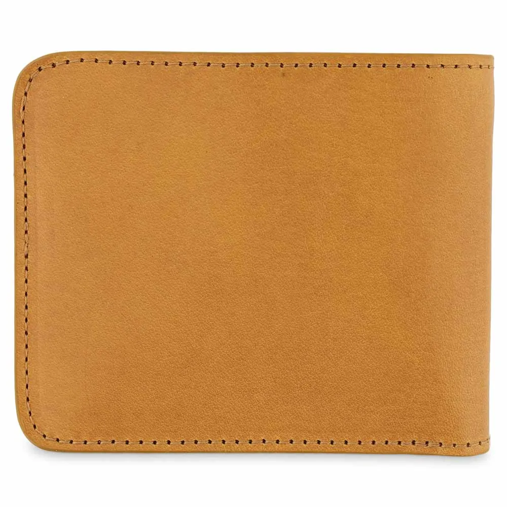 Leather Billfold Wallet - Mustard / Natural