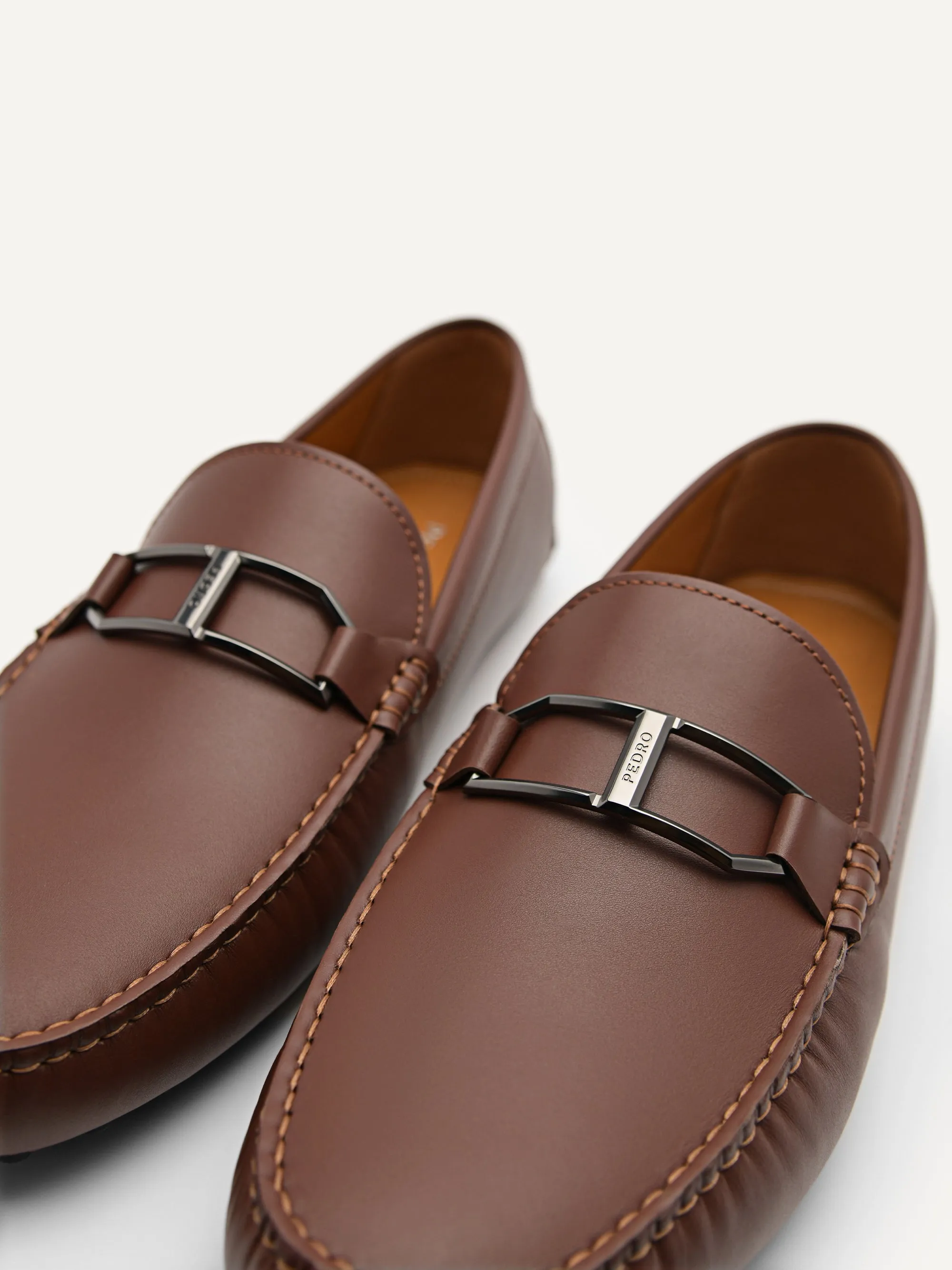 Leather Buckle Moccasins