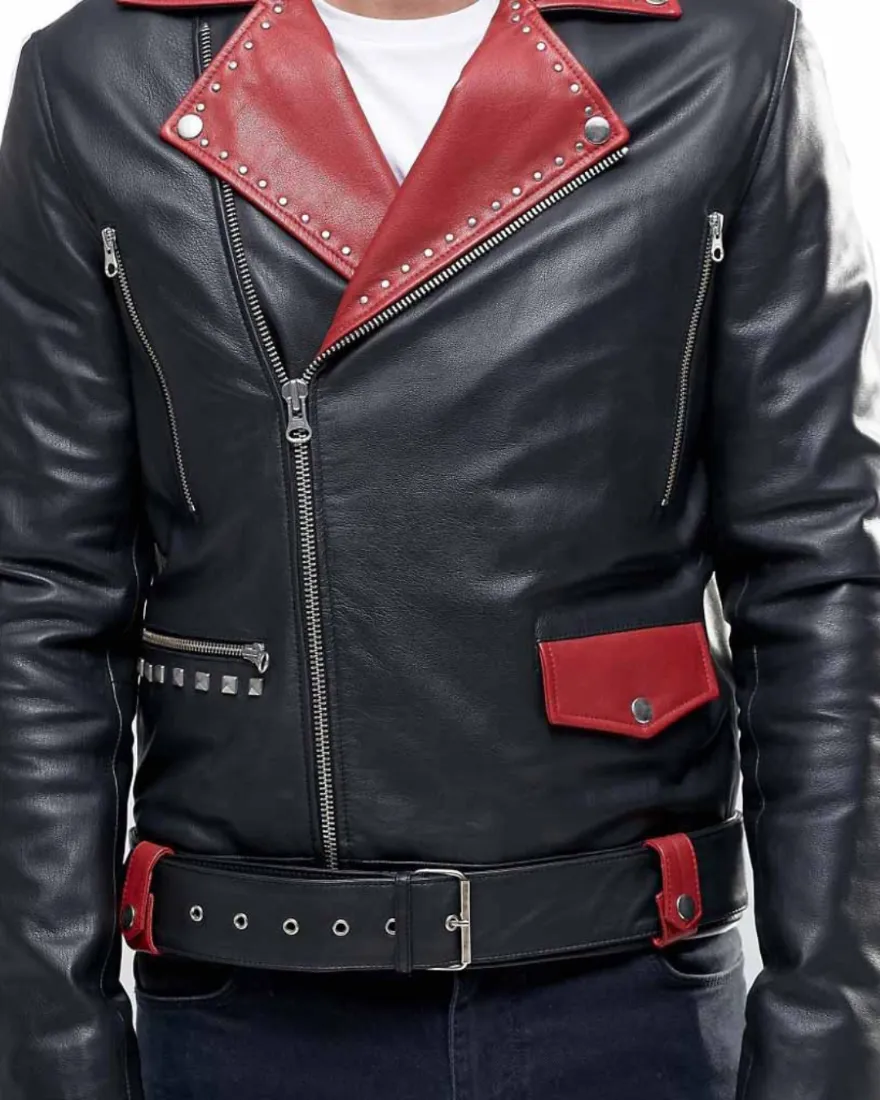 Leather Moto Jacket Black Genuine Nappa Sheepskin