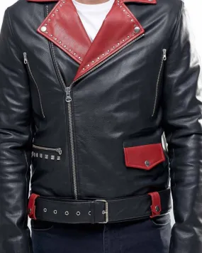 Leather Moto Jacket Black Genuine Nappa Sheepskin