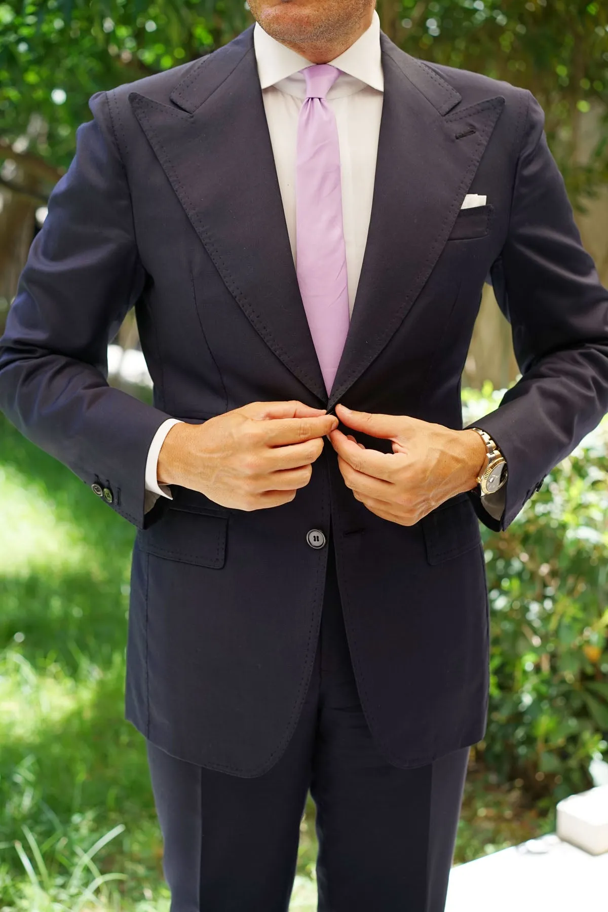 Lilac Purple Cotton Skinny Tie