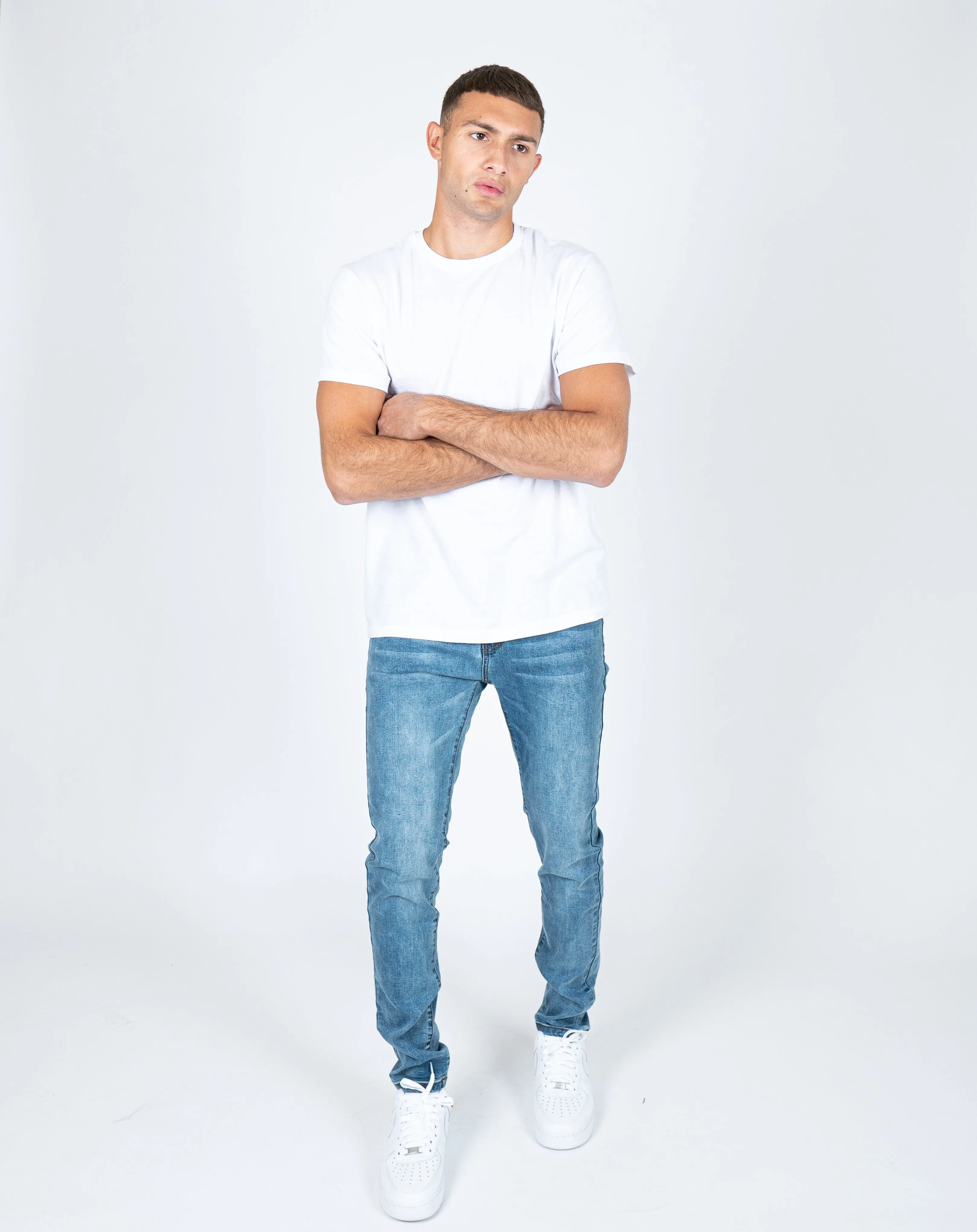 Logan Clean Skinny Jeans in Vintage Wash Denim