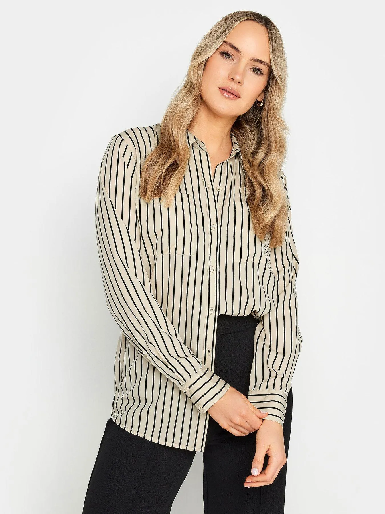 Long Tall Sally Stone Black Stripe Shirt