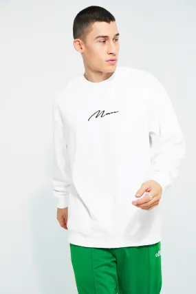 Man Signature Oversized Sweatshirt | boohooMAN UK