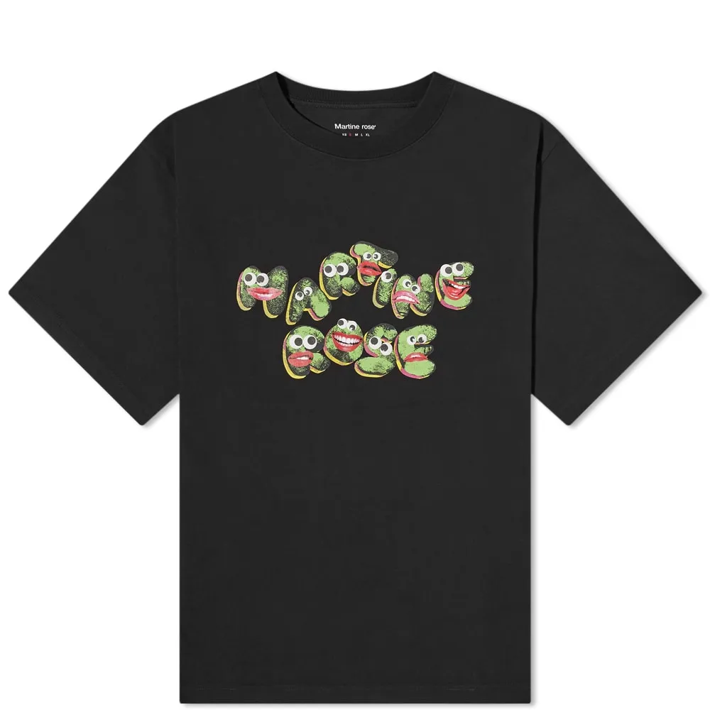 Martine Rose Relax Fit Cartoon Logo T-ShirtBlack