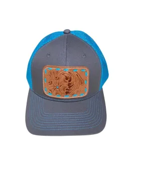 McIntire Saddlery Women's Tooled Leather Patch Cap