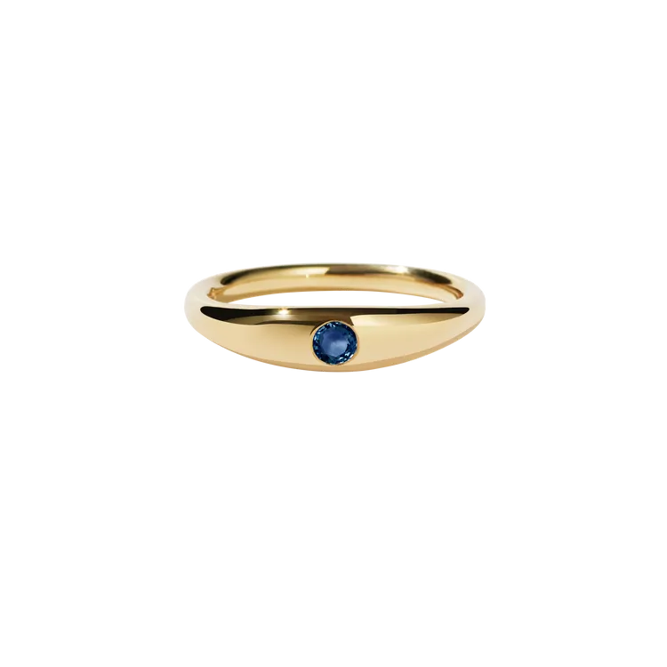 Meadowlark - Mini Claude Ring, 9ct Yellow Gold with Blue Sapphire