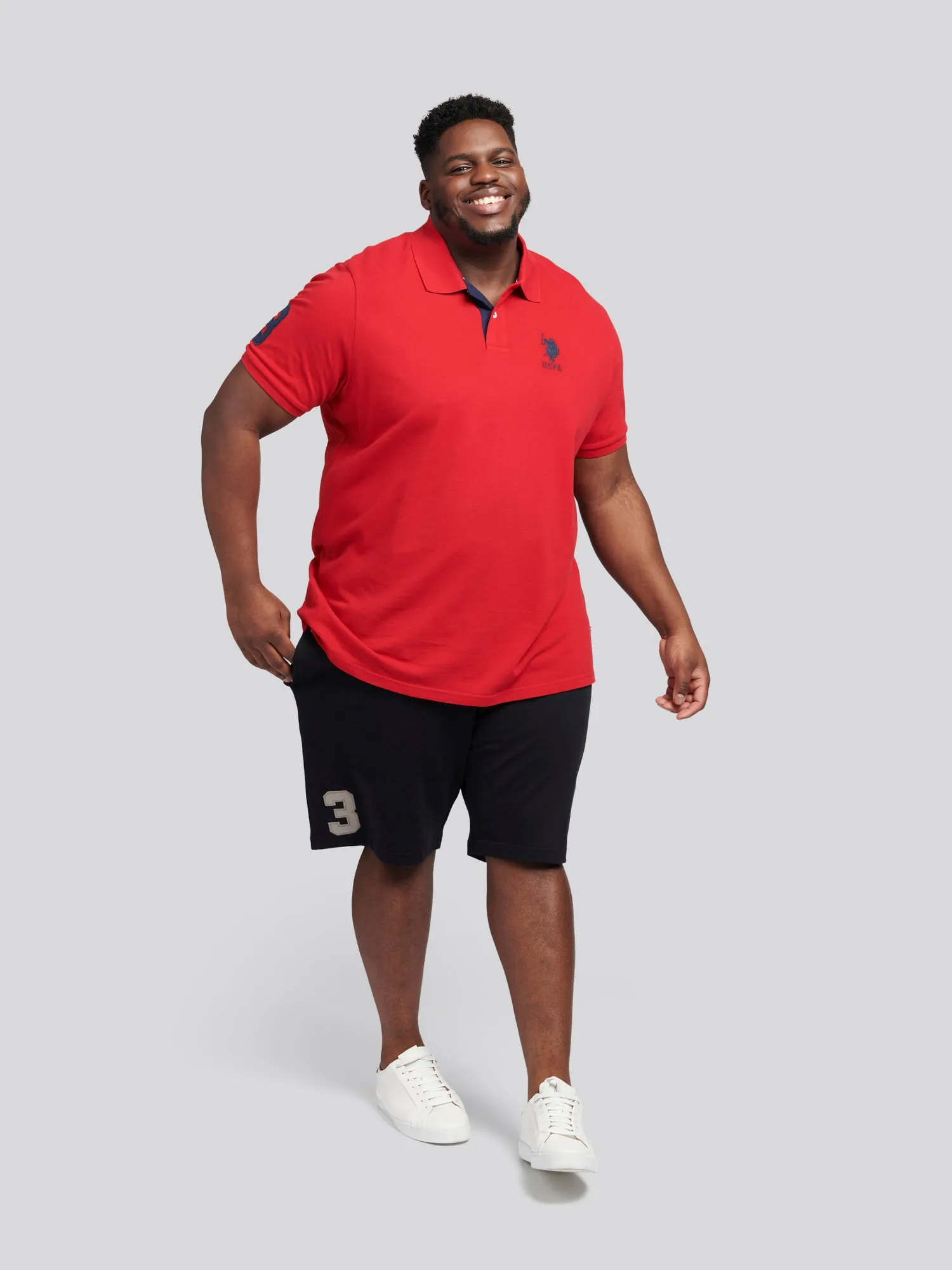 Mens Big & Tall Player 3 Polo Shirt in Haute Red