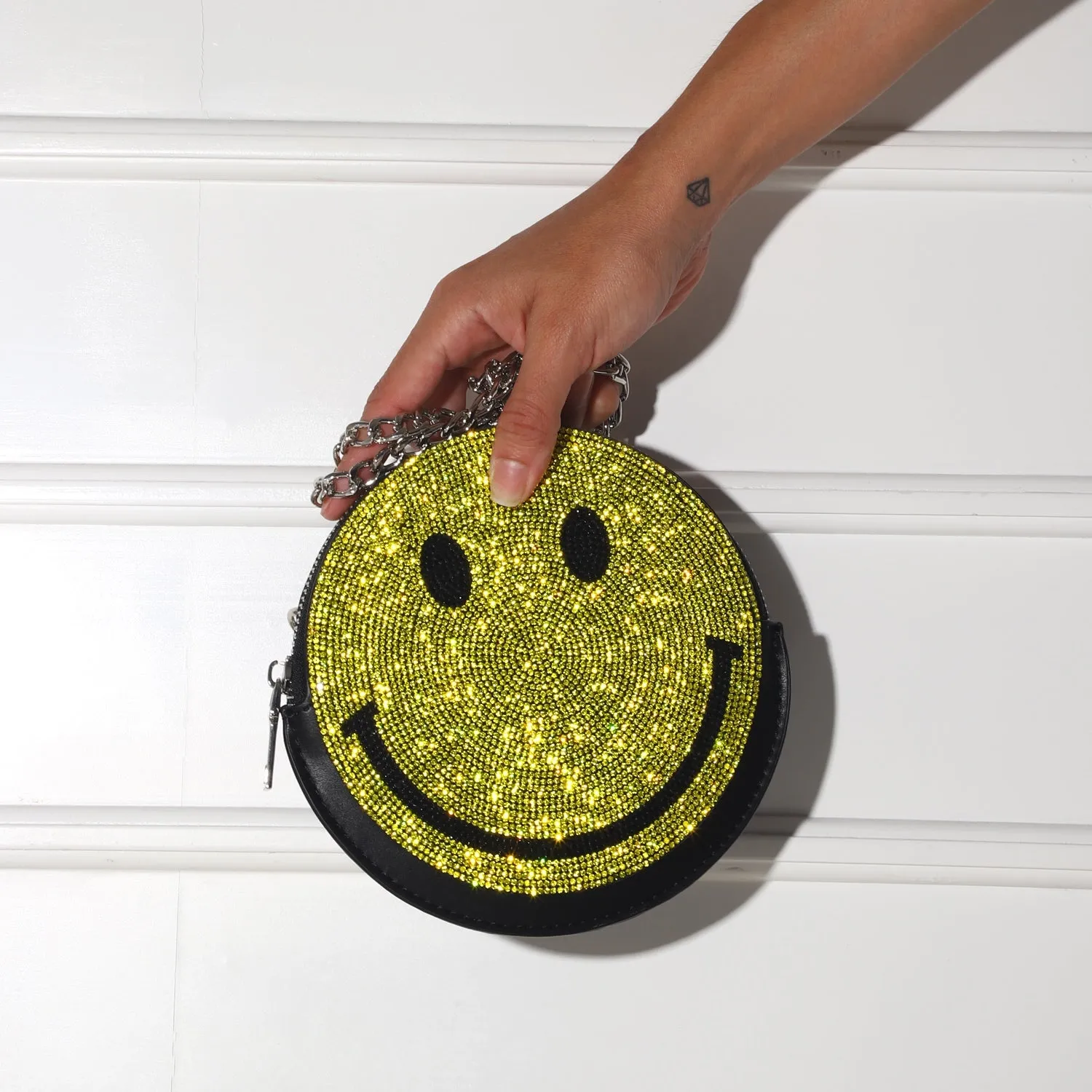 Mini bolsa Happy face amarilla