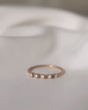 Mini Brigitte Ring with Black and White Diamonds Reversed