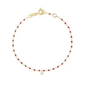 Mini Gigi Poppy bracelet, Yellow Gold 1 Diamond, 6.7