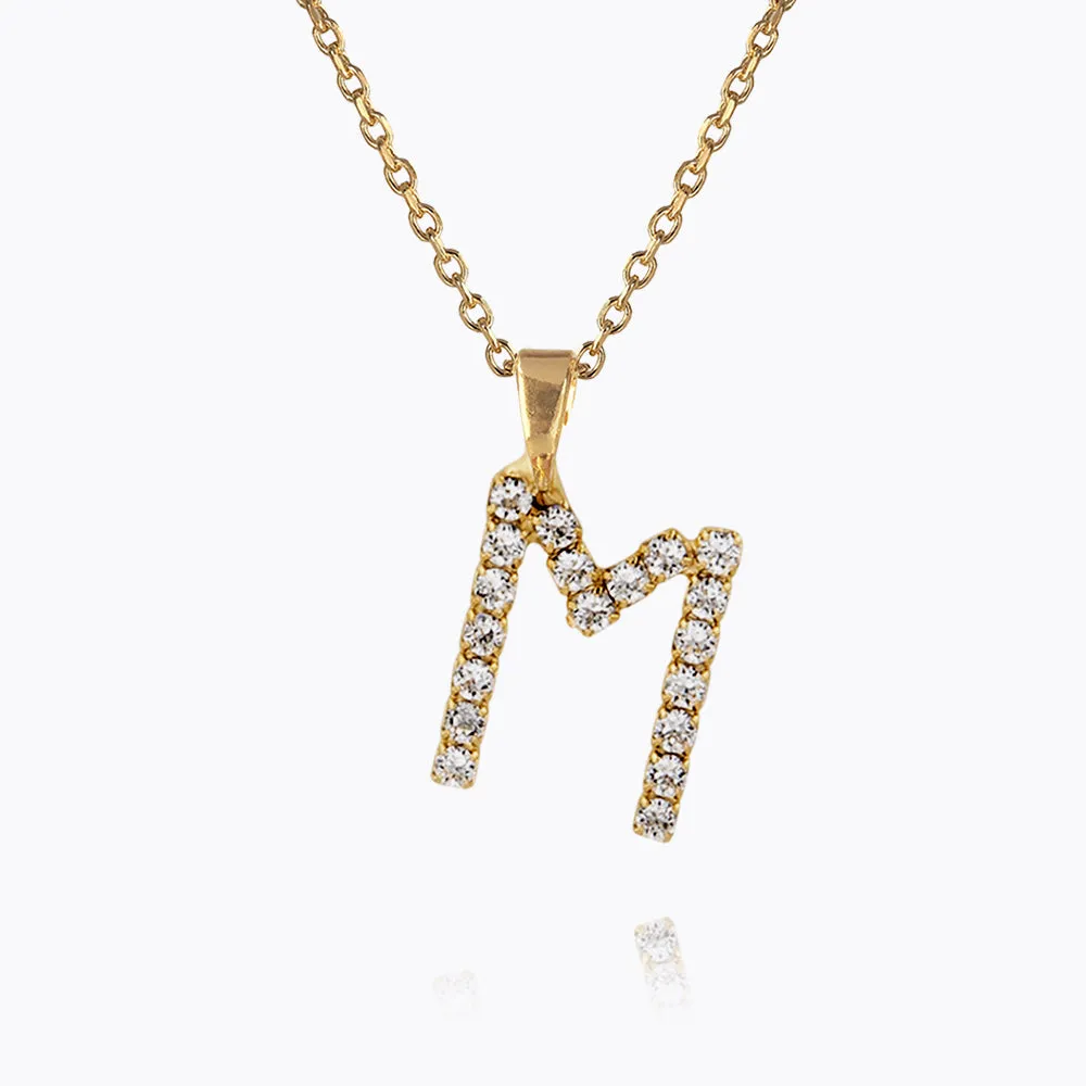 Mini Letter Necklace M / Crystal