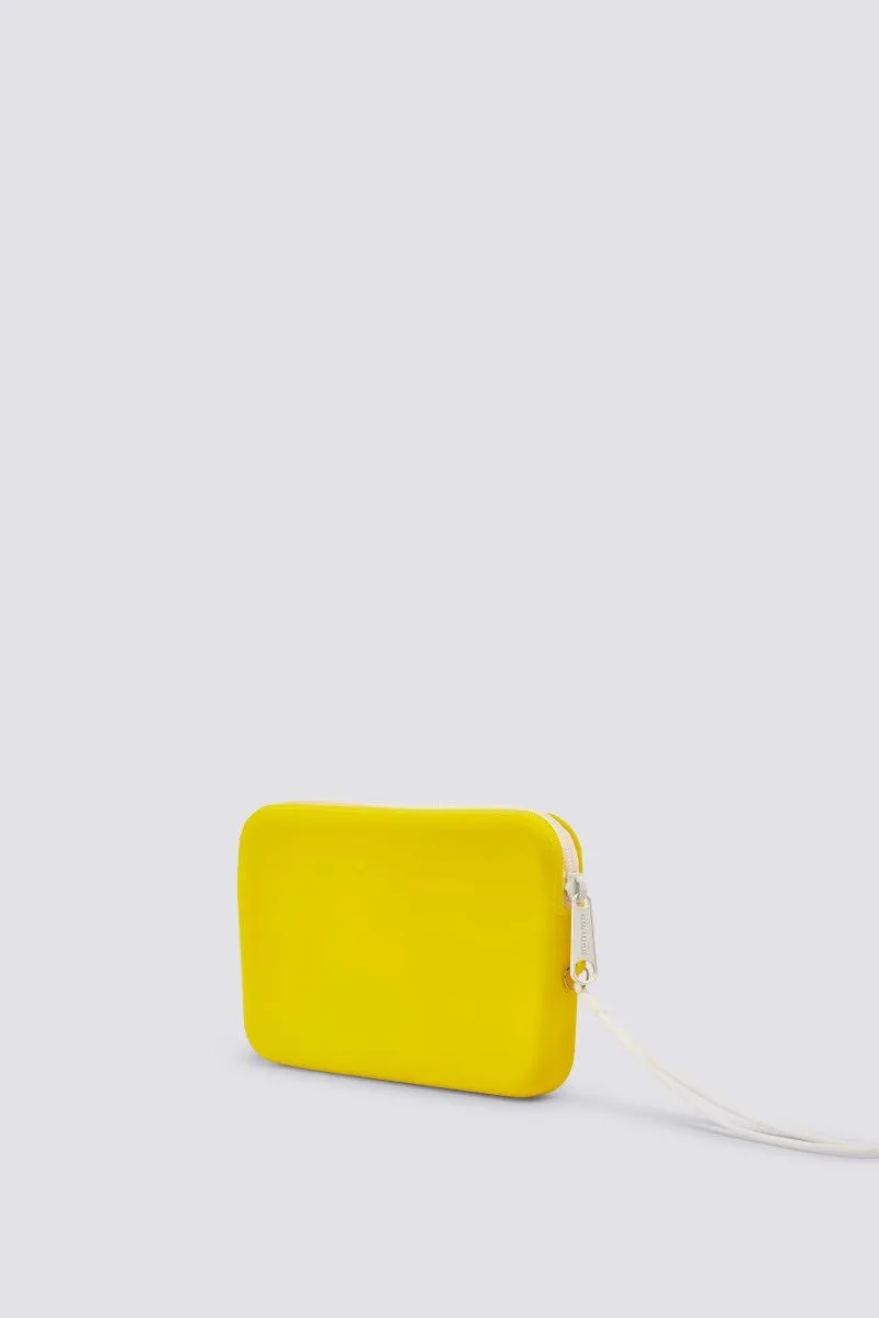 Mini pochette in gomma con logo donna Giallo