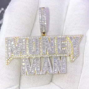 Money Man Baguette Bling Bling CZ Iced Out Pendant