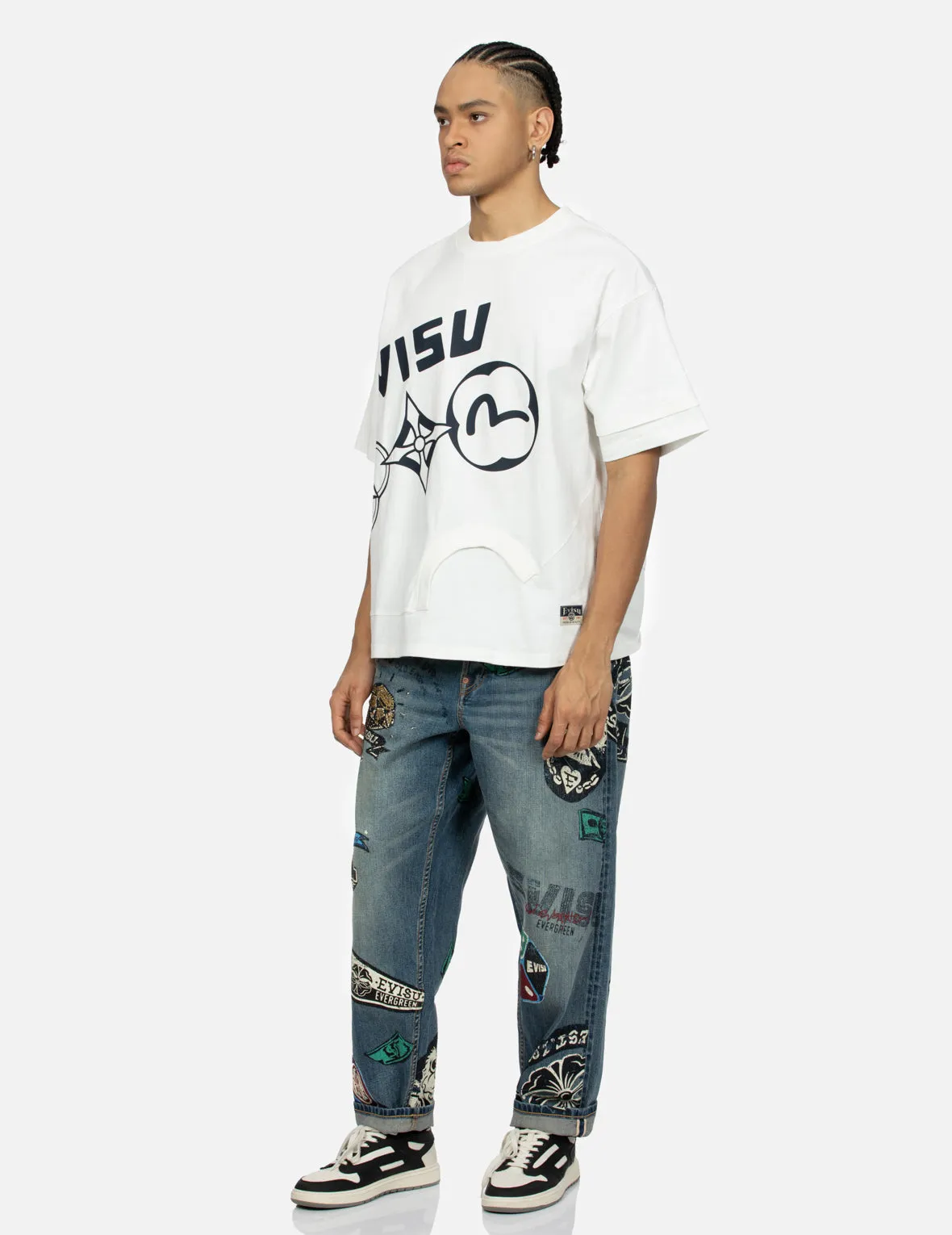 Multiple Print Deconstructed Loose Fit T-shirt